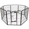 Black Pet Fence 8 Panels Heavy Duty 1/2" Tube Indoor Outdoor Dog Safety